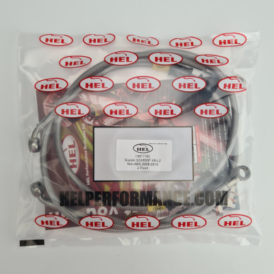HEL Full Length Race Braided Brake Lines for Suzuki GSX650F Non ABS K8-L2 (2008-2012) FRONTS ONLY - CLEARANCE (CLEAR HOSE WITH STAINLESS BANJOS)