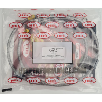 HEL Full Length Race Braided Brake Lines for Honda CBR600 FX/F4X-FY/F4Y-F1/S-F2/S-F3-F4-F5-F6 (1999-2006) FRONTS ONLY - CLEARANCE (CLEAR HOSE WITH STAINLESS BANJOS)