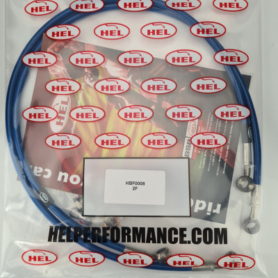 HEL ABS Delete (Track Only) Full Length Race Braided Brake Lines for Aprilia RSV4 (2015-2020) FRONTS ONLY - CLEARANCE (TRANSPARENT BLUE HOSE WITH STAINLESS BANJOS)