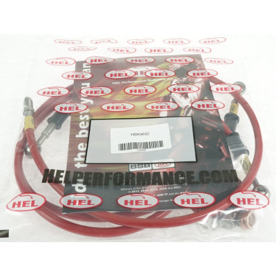 HEL OEM Replacement Braided Brake Lines for Yamaha YZF450 Quad (2009-2016) - CLEARANCE (RED HOSE WITH STAINLESS BANJOS)