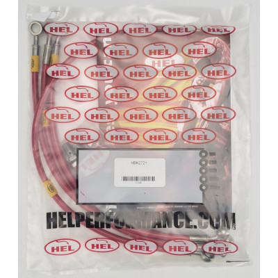 HEL OEM Replacement Braided Brake Lines for Honda CB1300 F (2003-2008) - CLEARANCE (RED HOSE WITH STAINLESS BANJOS)