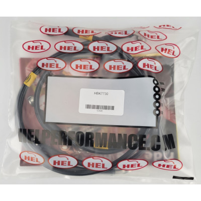 Suzuki GSX-R750 K6-K7 2006-2007 Full Length Race Brake Lines HEL Stainless Steel Braided - CLEARANCE (BLACK HOSE WITH STAINLESS FITTINGS AND STEALTH HEATSHRINK)
